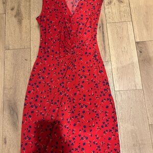 Banana Republic Red and Blue Floral Midi Dress